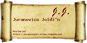 Juranovics Jolán névjegykártya